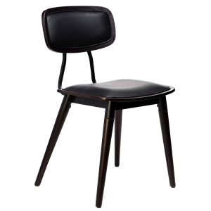 Felix Chair-Black PU Seat-Chocolate-Black Frame